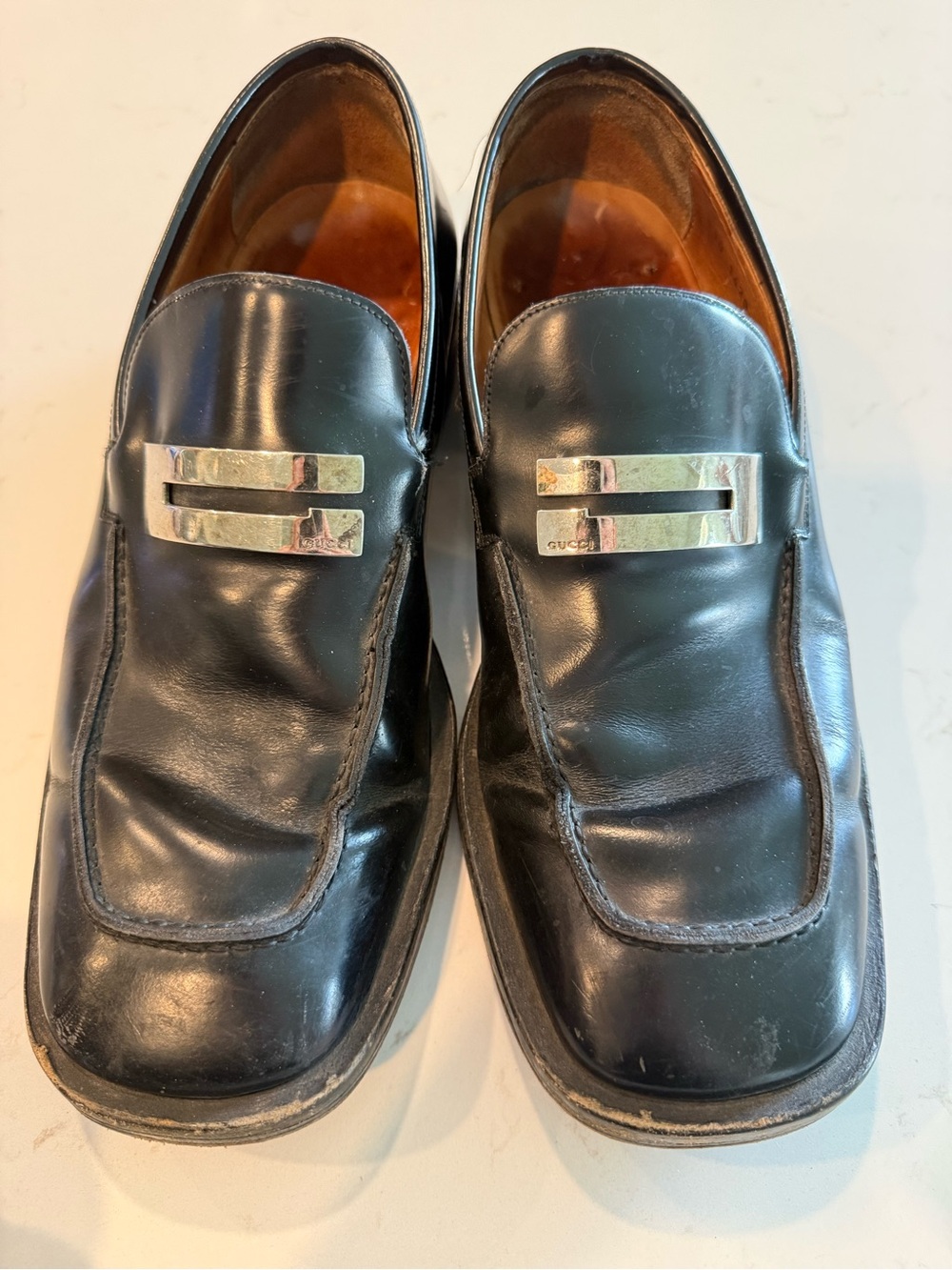 Gucci Men’s Vintage Big G Patent Leather Loafers Size 8.5